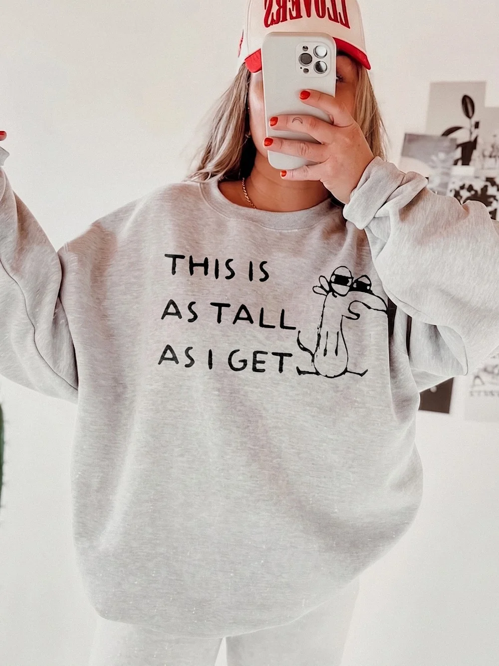 This Is As Tall As I Get Graphic Tee Funny Short Person Humor Dog Shirt Sarcastic Quote Unisex T-Shirt Gift