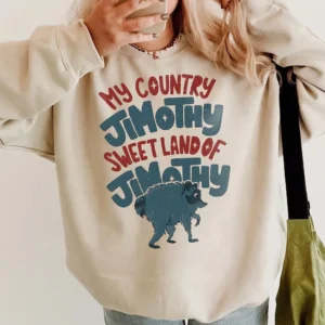 My Country Jimothy Sweet Land Of Jimothy Retro Graphic Tee Funny Raccoon Meme T-Shirt
