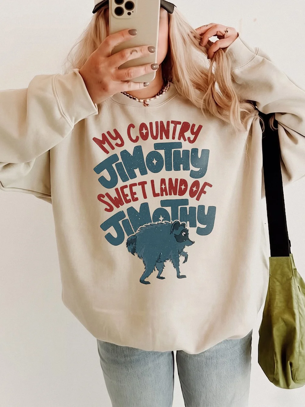 My Country Jimothy Sweet Land Of Jimothy Retro Graphic Tee Funny Raccoon Meme T-Shirt