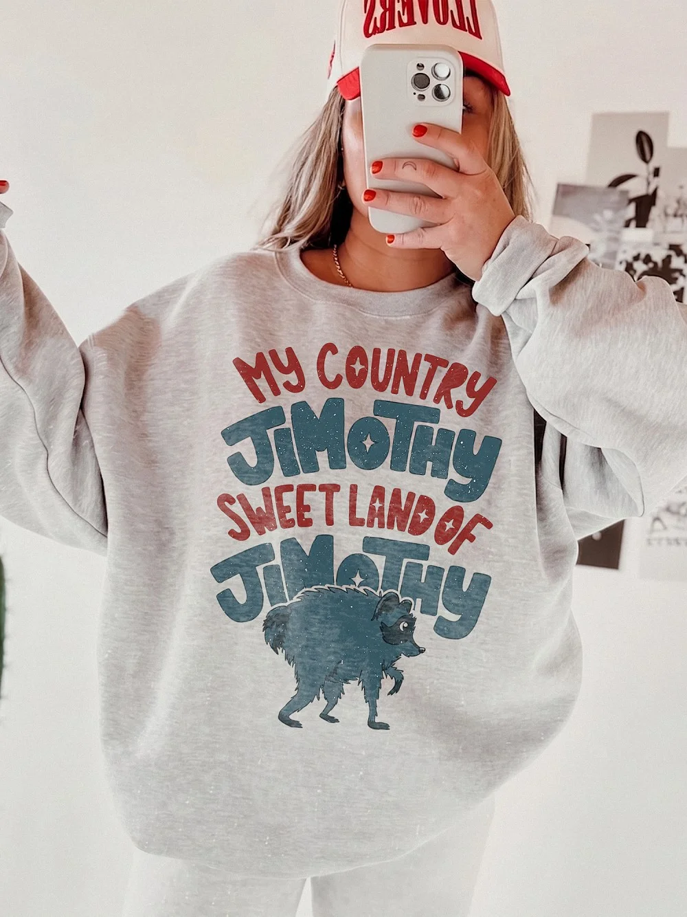 My Country Jimothy Sweet Land Of Jimothy Retro Graphic Tee Funny Raccoon Meme T-Shirt