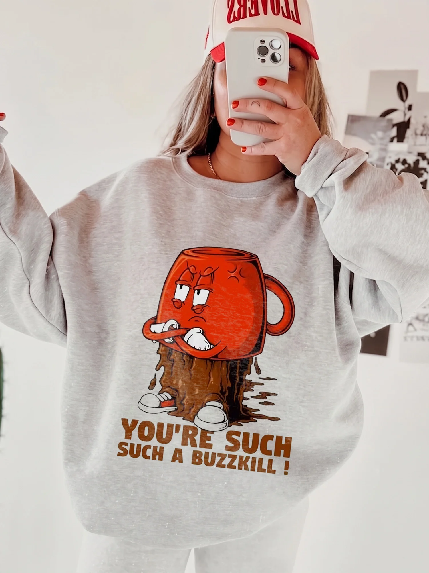 You're Such A Buzzkill Angry Coffee Mug Graphic Tee Funny Sarcastic Slogan T-Shirt
