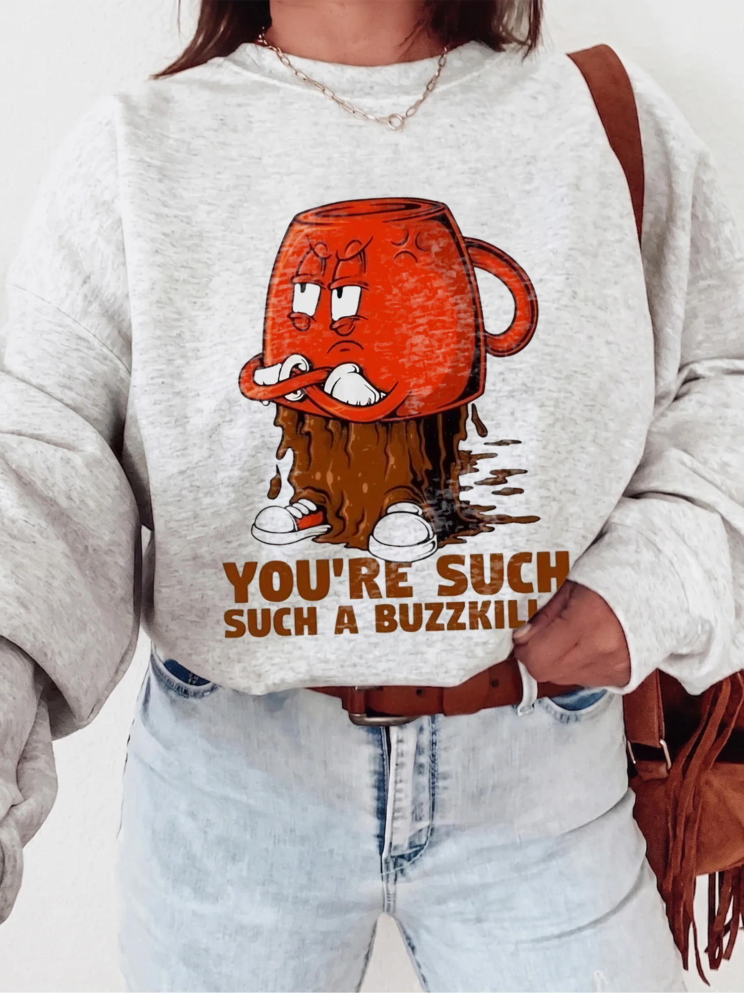 You're Such A Buzzkill Angry Coffee Mug Graphic Tee Funny Sarcastic Slogan T-Shirt
