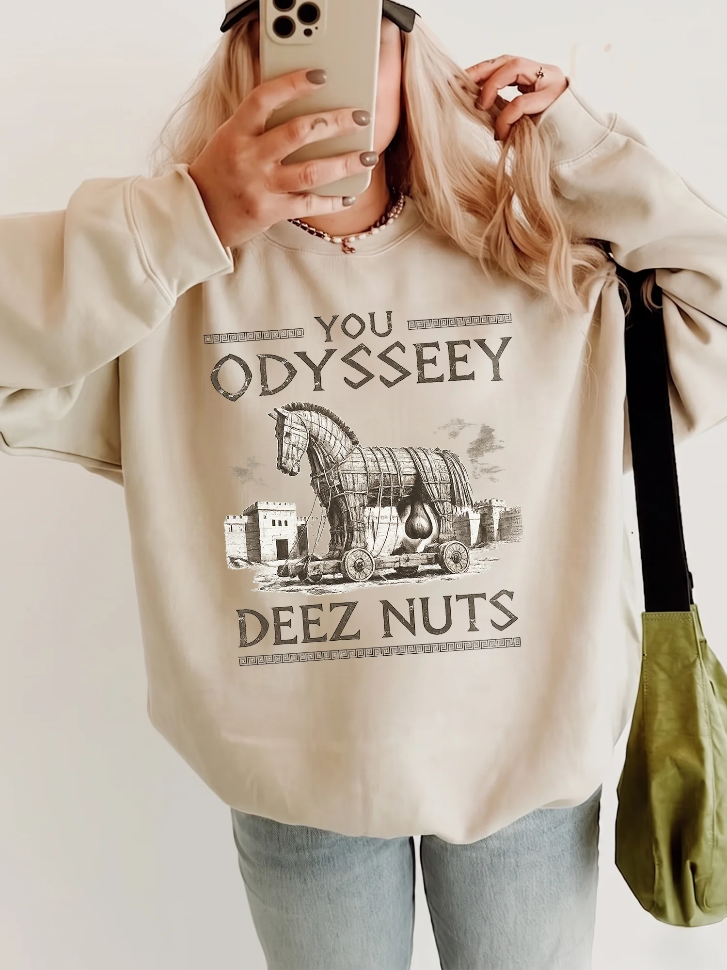 Funny Trojan Horse You Odyssey Deez Nuts Graphic Tee Sarcastic Greek Mythology Meme Shirt Viral Gag Gift