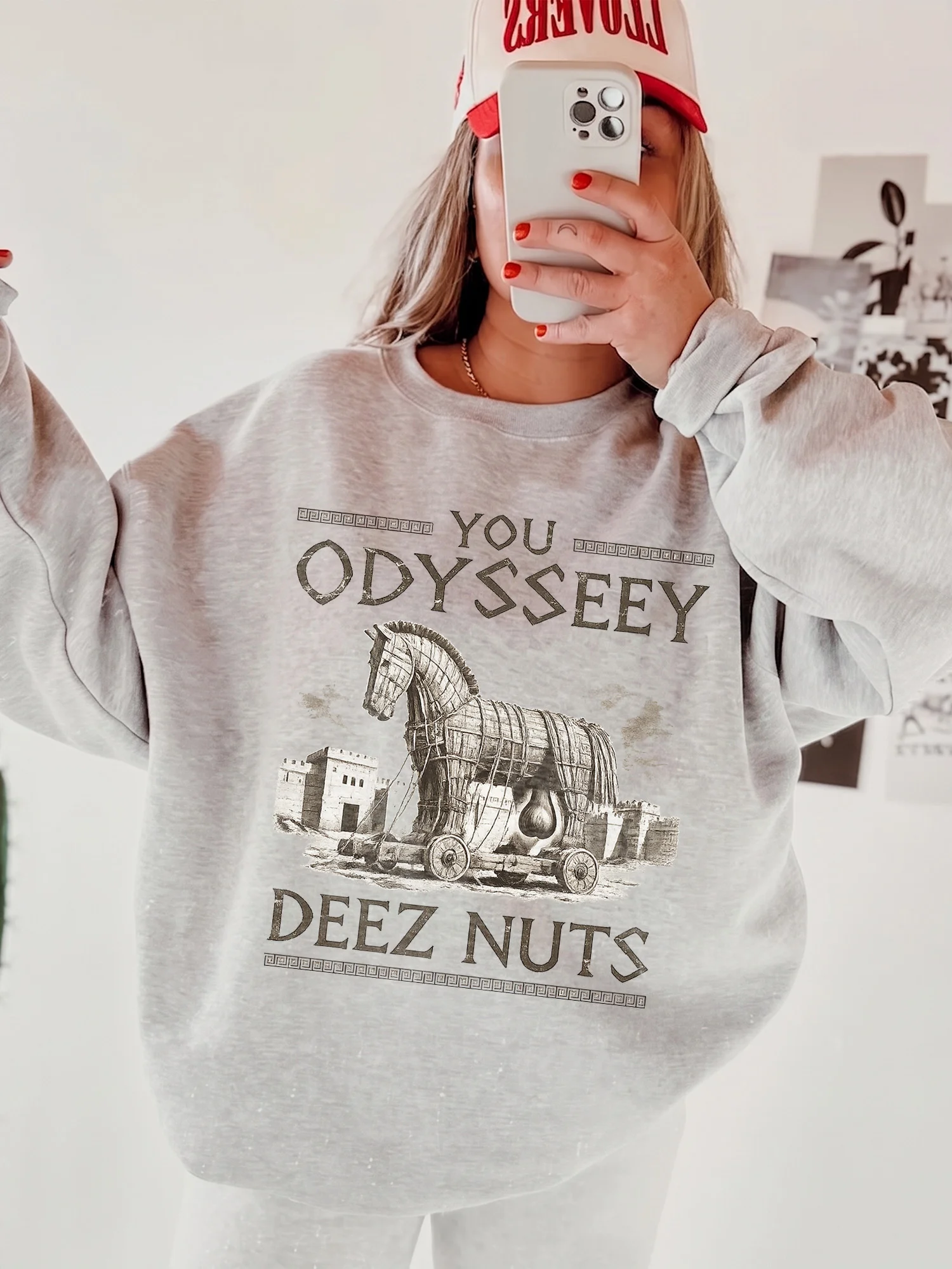 Funny Trojan Horse You Odyssey Deez Nuts Graphic Tee Sarcastic Greek Mythology Meme Shirt Viral Gag Gift