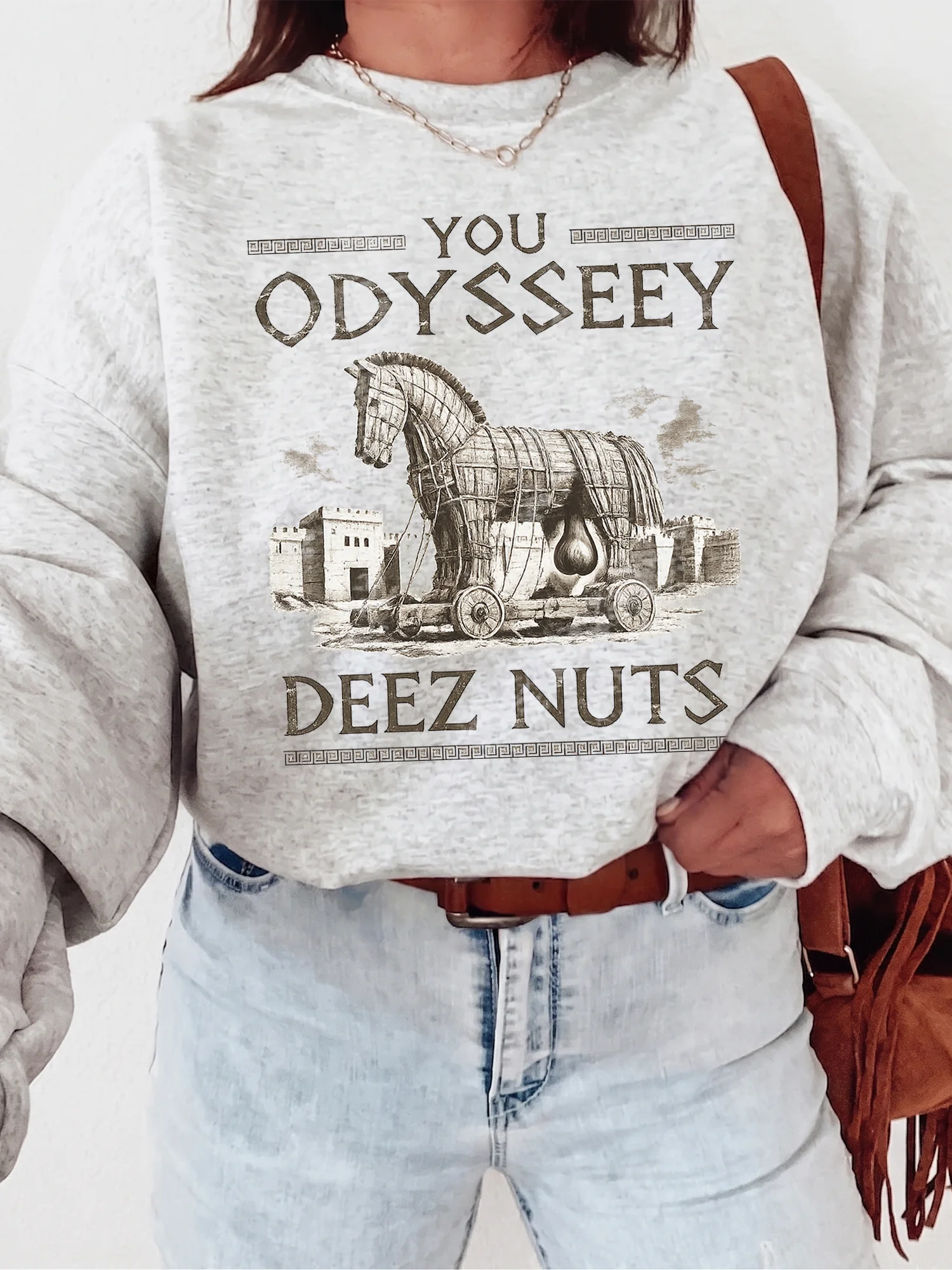 Funny Trojan Horse You Odyssey Deez Nuts Graphic Tee Sarcastic Greek Mythology Meme Shirt Viral Gag Gift