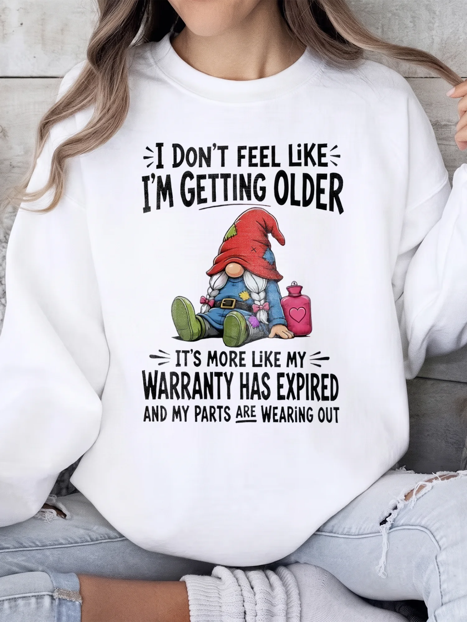 Funny Warranty Has Expired Gnome Tee Aging Humor Graphic T-Shirt For Midlife Birthday Or Retirement Gift