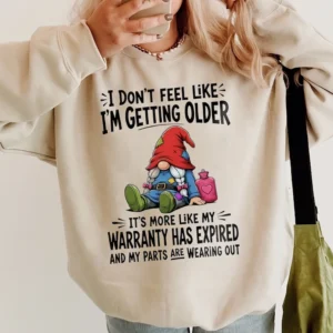 Funny Warranty Has Expired Gnome Tee Aging Humor Graphic T-Shirt For Midlife Birthday Or Retirement Gift