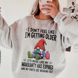 Funny Warranty Has Expired Gnome Tee Aging Humor Graphic T-Shirt For Midlife Birthday Or Retirement Gift