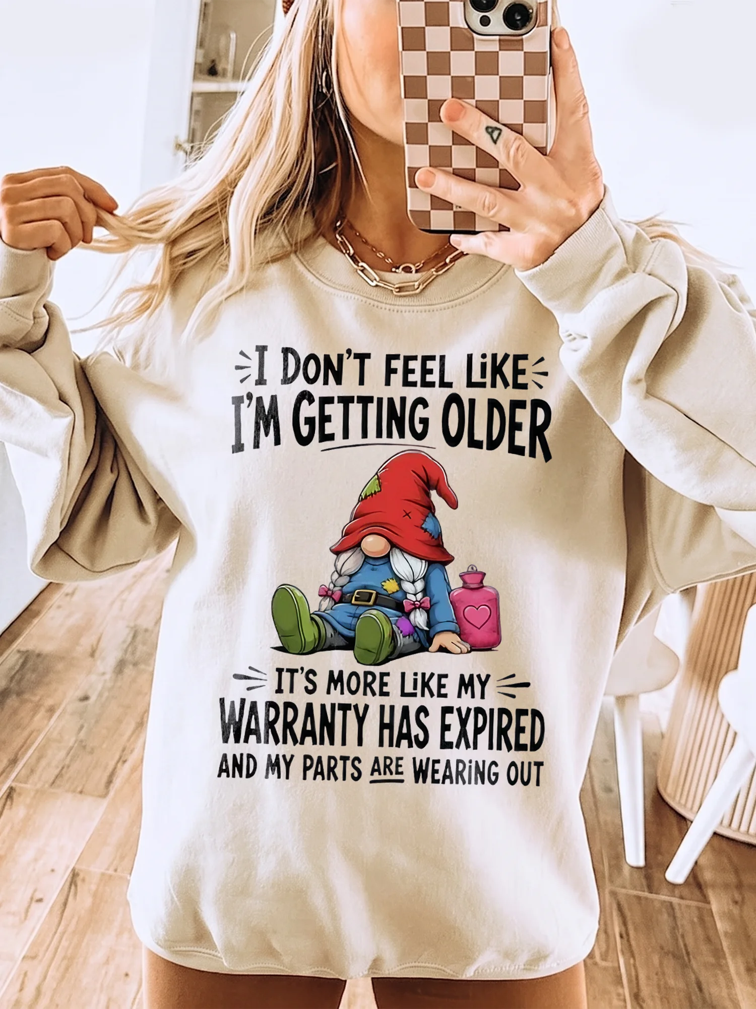Funny Warranty Has Expired Gnome Tee Aging Humor Graphic T-Shirt For Midlife Birthday Or Retirement Gift