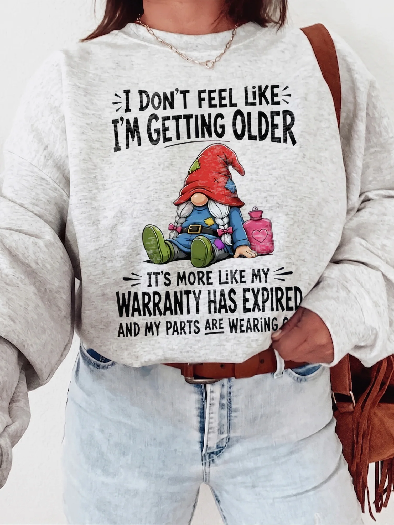 Funny Warranty Has Expired Gnome Tee Aging Humor Graphic T-Shirt For Midlife Birthday Or Retirement Gift
