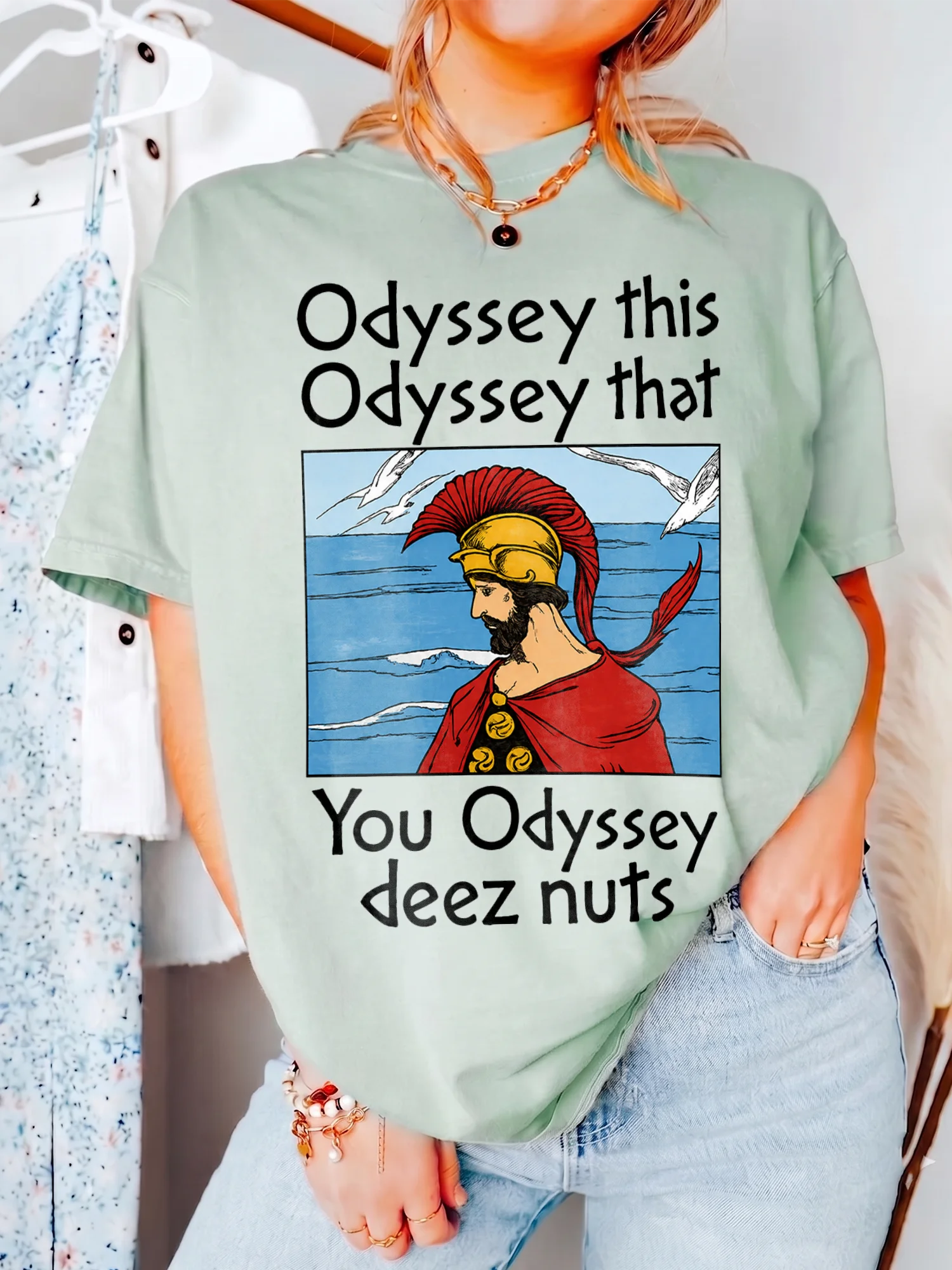 Odyssey This Odyssey That Deez Nuts Funny Greek Mythology Meme Graphic Tee