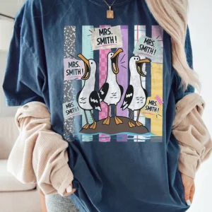 Personalized Teacher Name Funny Seagull Graphic Tee Back To School Gift