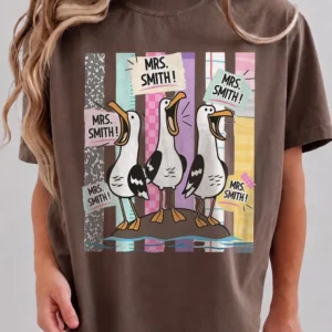 Personalized Teacher Name Funny Seagull Graphic Tee Back To School Gift