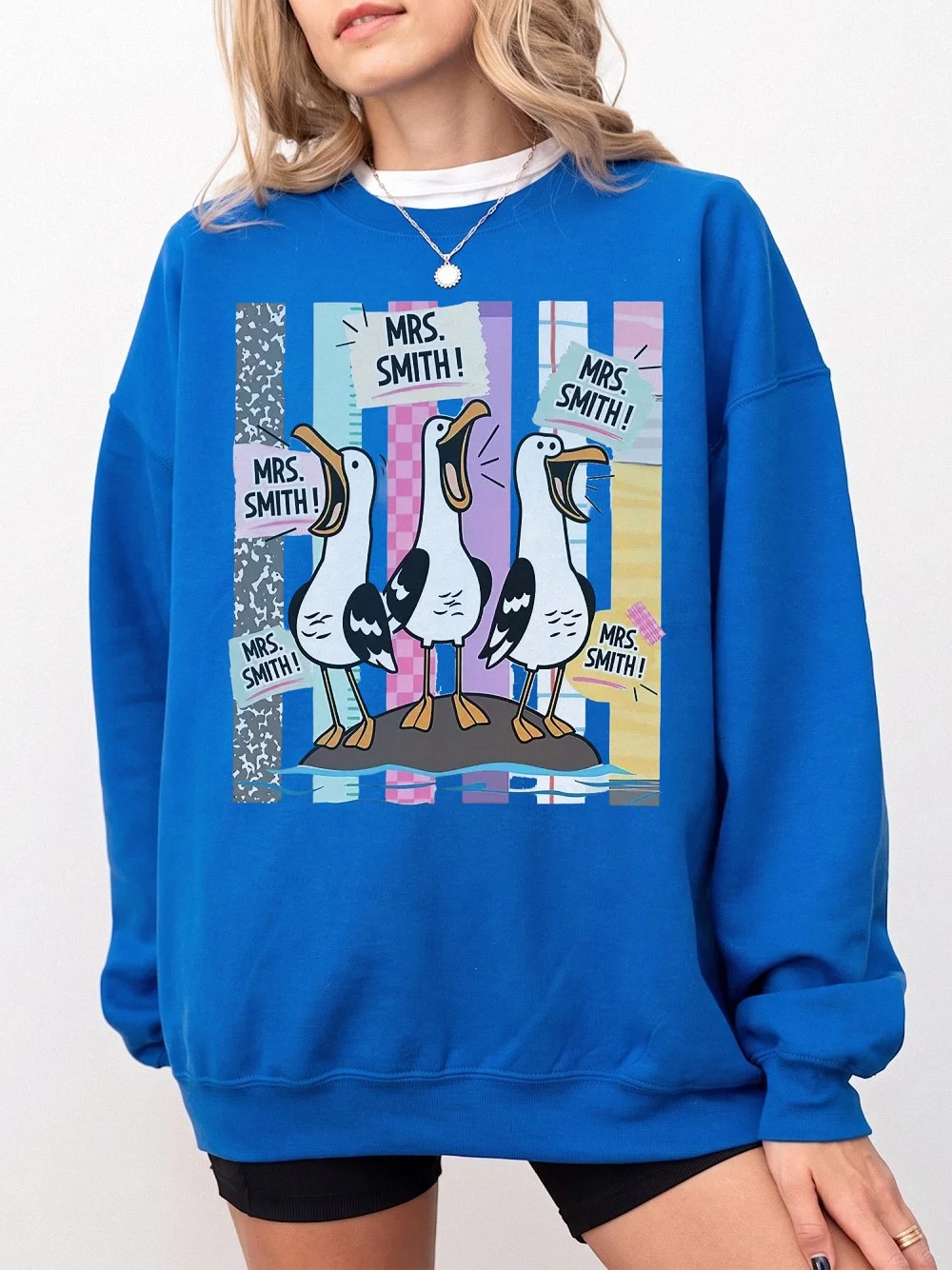 Personalized Teacher Name Funny Seagull Graphic Tee Back To School Gift