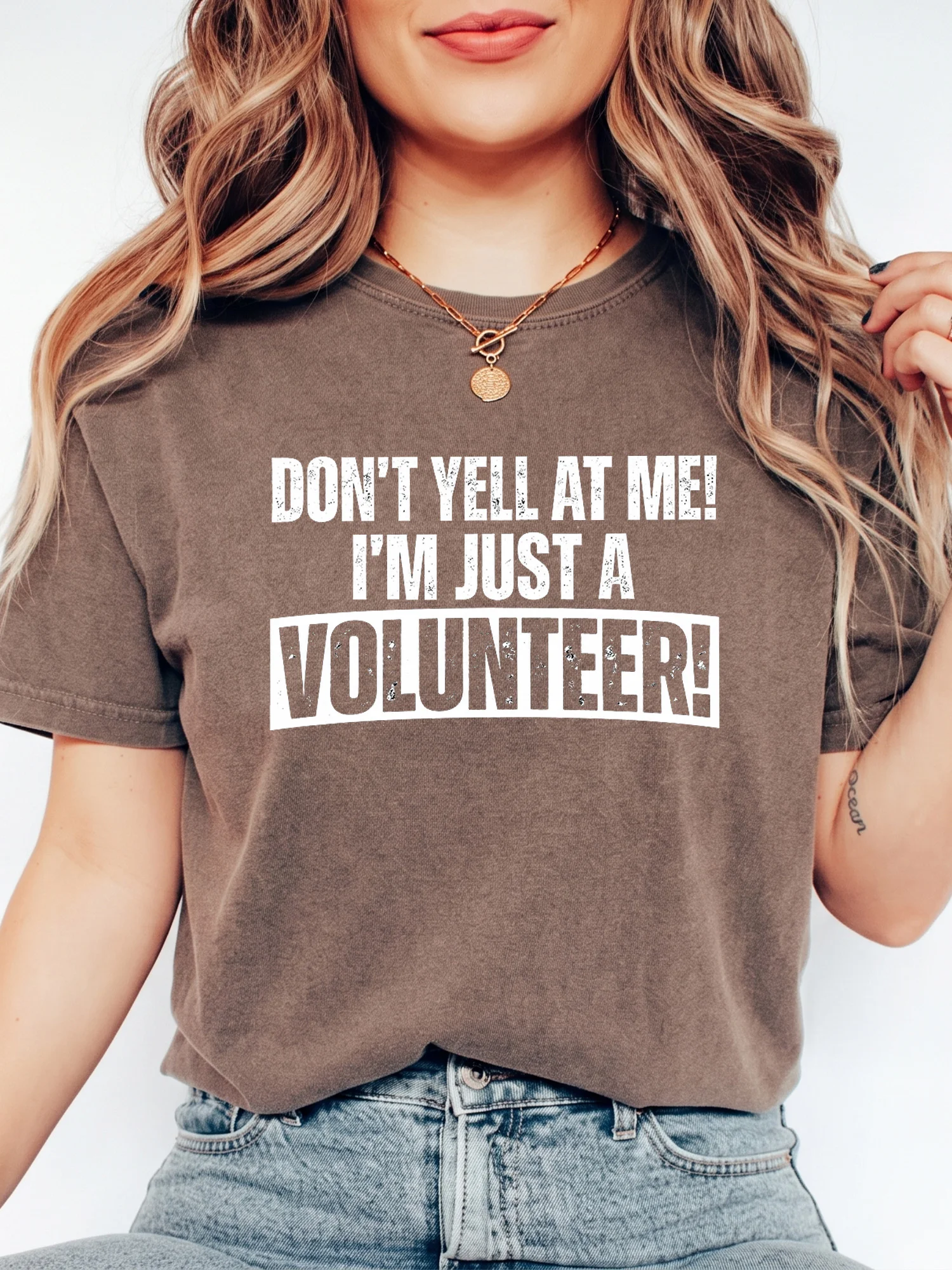 Funny Volunteer Appreciation Shirt Don't Yell At Me I'm Just A Volunteer Graphic Tee For Event Staff And Charity Workers