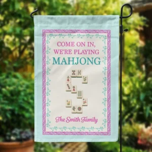 Personalized Welcome To The Mah House Garden Flag Custom Family Name Mahjong Yard Sign Decor