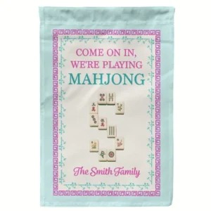 Personalized Welcome To The Mah House Garden Flag Custom Family Name Mahjong Yard Sign Decor