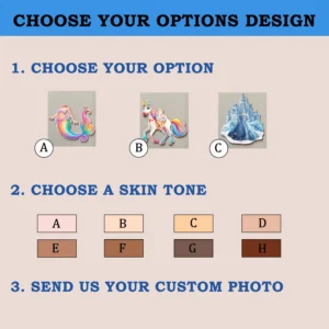 Custom Kids Face Photo Magnet Personalized Fantasy Character Unicorn Princess Mermaid Fridge Magnet