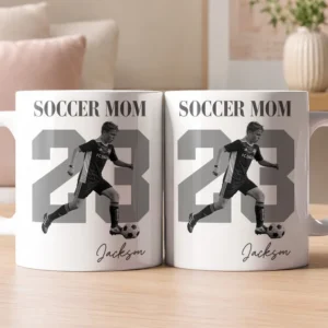 Personalized Soccer Mom Mug Custom Player Photo Name And Number Gift For Youth Sports Sidelines