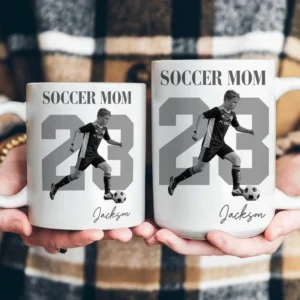 Personalized Soccer Mom Mug Custom Player Photo Name And Number Gift For Youth Sports Sidelines