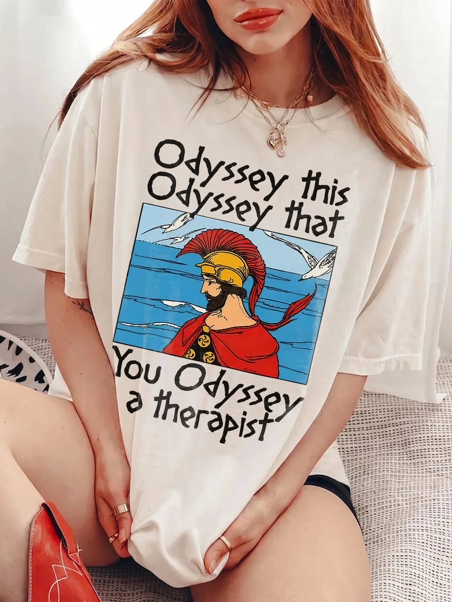 Odyssey This Odyssey That You Odyssey A Therapist Graphic Tee Funny Greek Mythology Pun T-Shirt