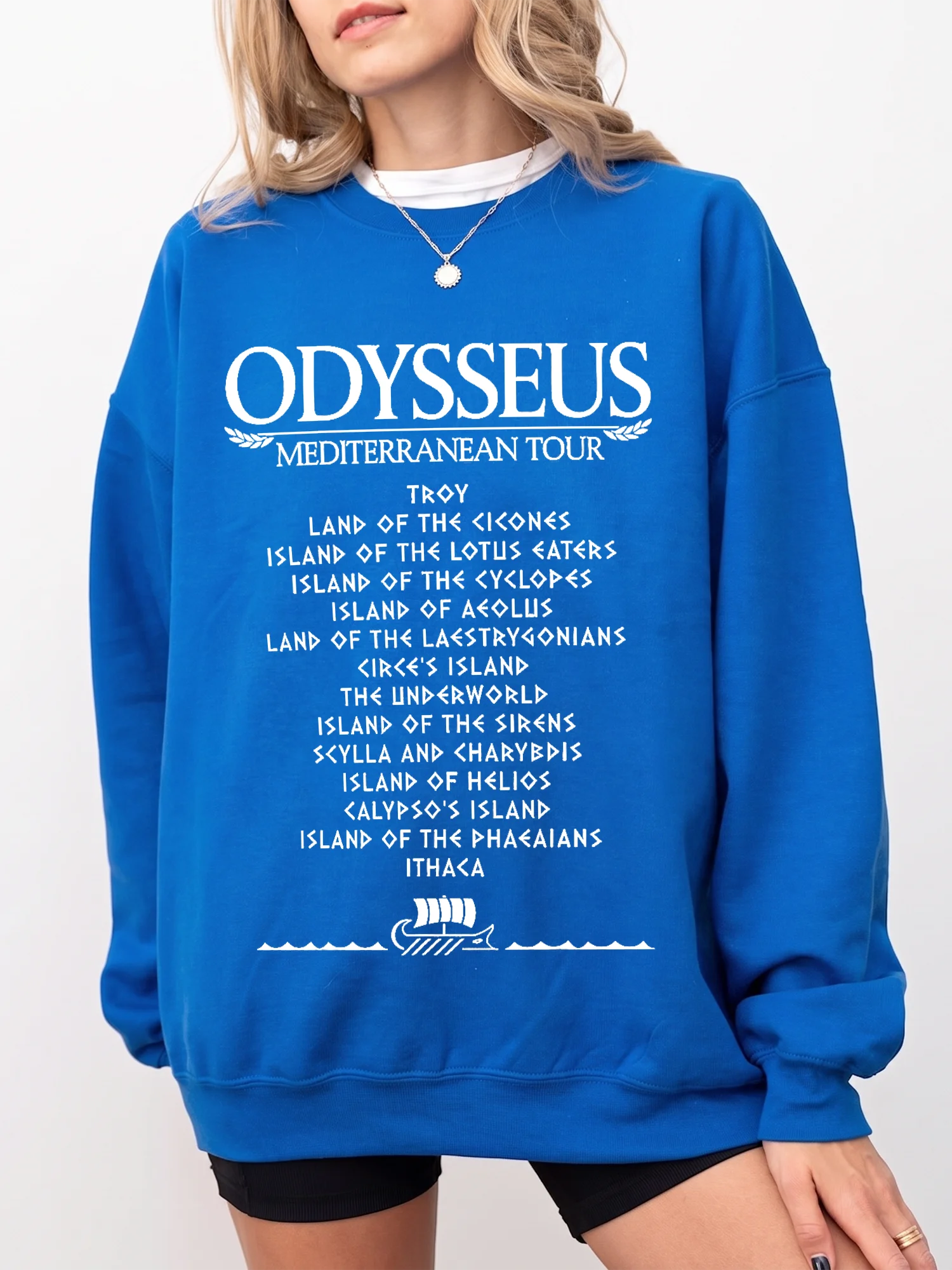 Odysseus Mediterranean Tour Graphic Tee Greek Mythology Shirt Homer The Odyssey Book Lover Apparel Literature Teacher Gift
