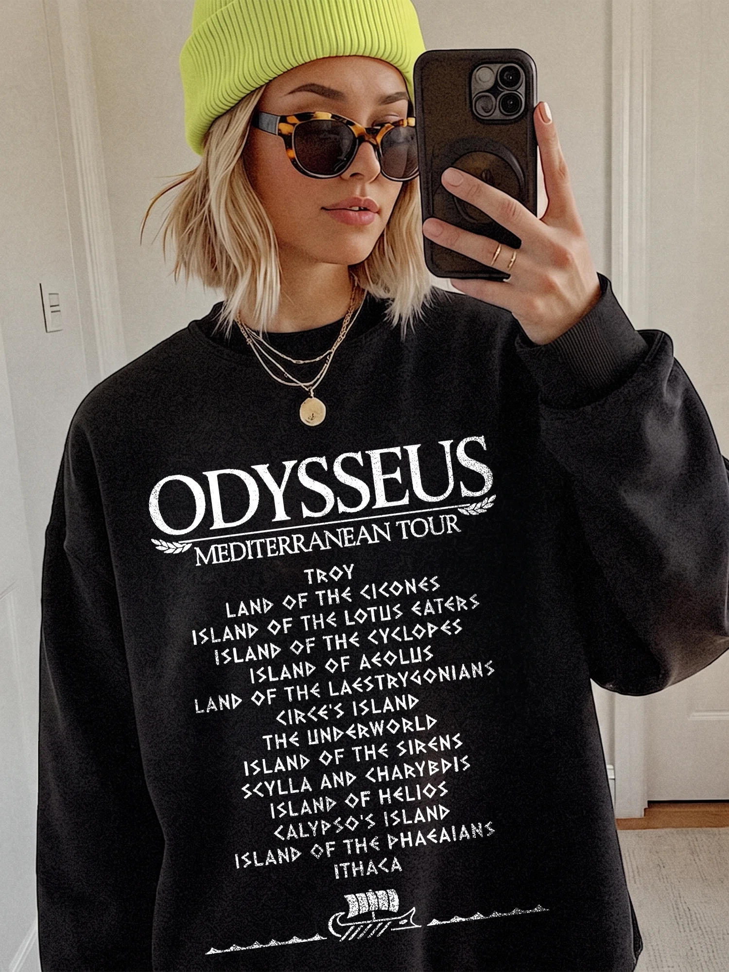 Odysseus Mediterranean Tour Graphic Tee Greek Mythology Shirt Homer The Odyssey Book Lover Apparel Literature Teacher Gift