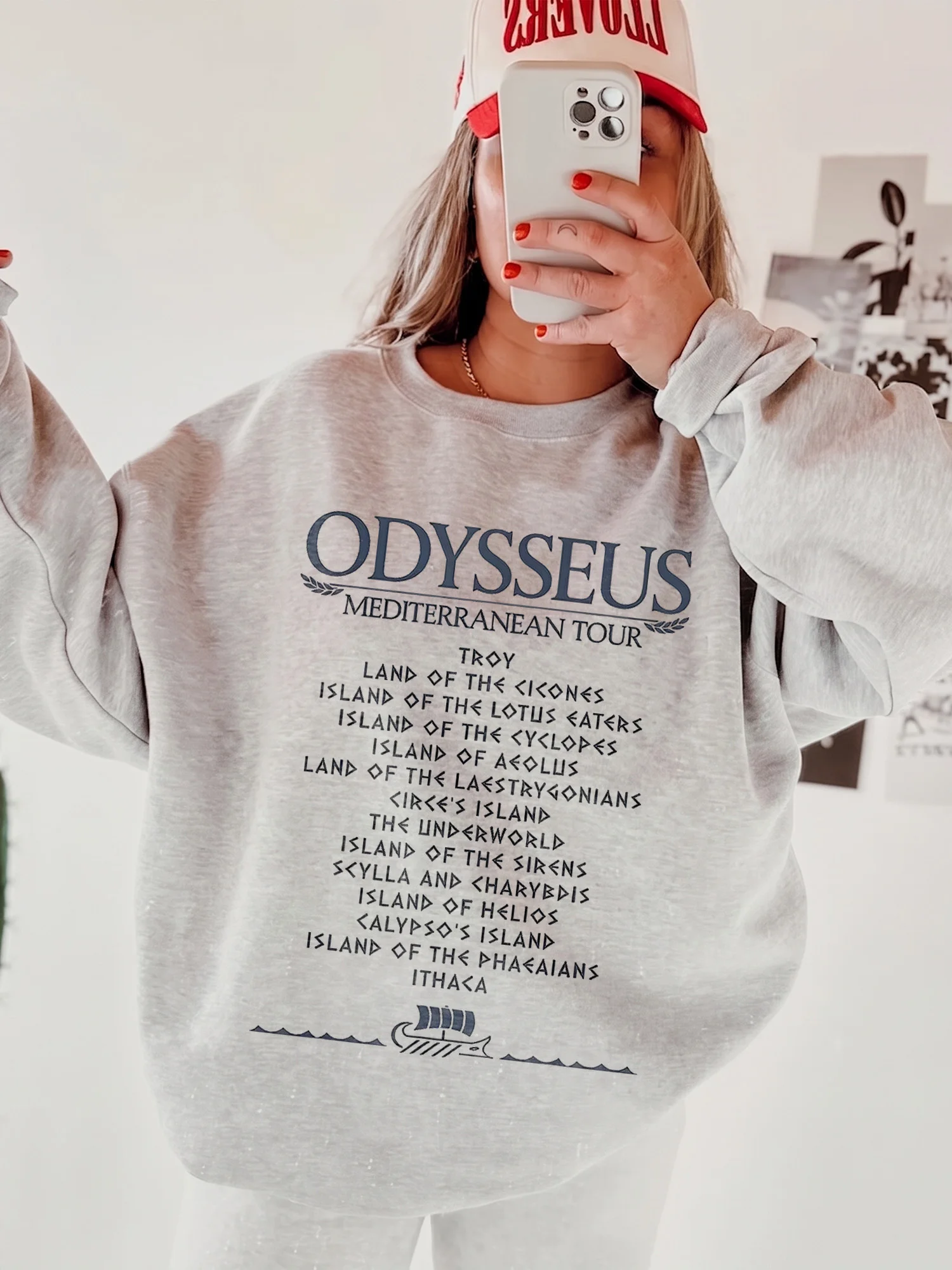 Odysseus Mediterranean Tour Graphic Tee Greek Mythology Shirt Homer The Odyssey Book Lover Apparel Literature Teacher Gift