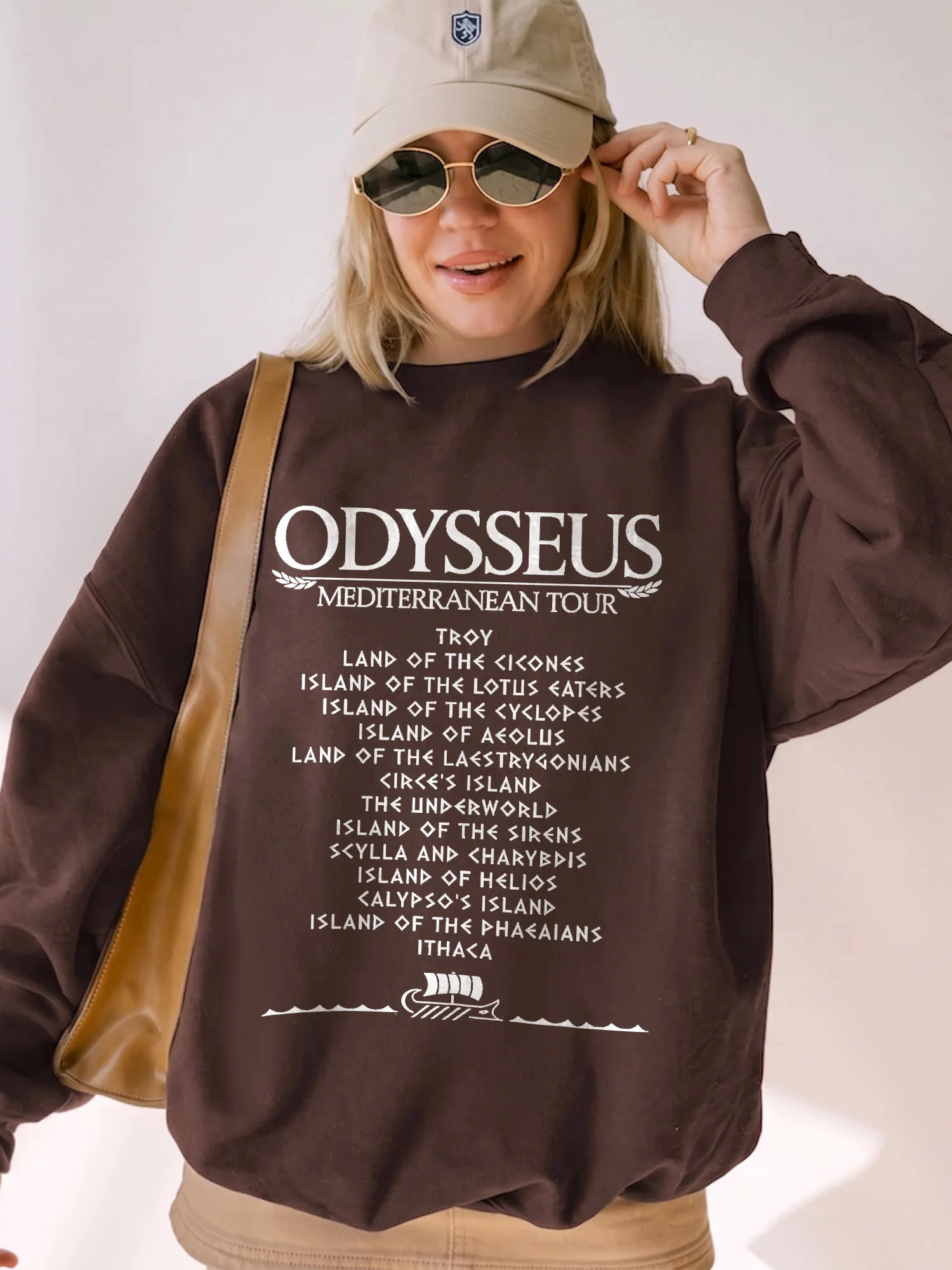 Odysseus Mediterranean Tour Graphic Tee Greek Mythology Shirt Homer The Odyssey Book Lover Apparel Literature Teacher Gift