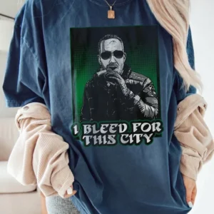 Howie Roseman I Bleed For This City Graphic Tee Cigar Smoking Man Urban Streetwear Shirt Green And Black City Pride T-Shirt