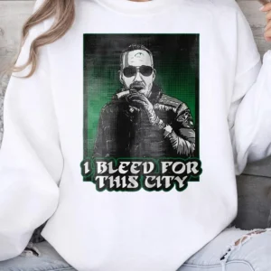 Howie Roseman I Bleed For This City Graphic Tee Cigar Smoking Man Urban Streetwear Shirt Green And Black City Pride T-Shirt