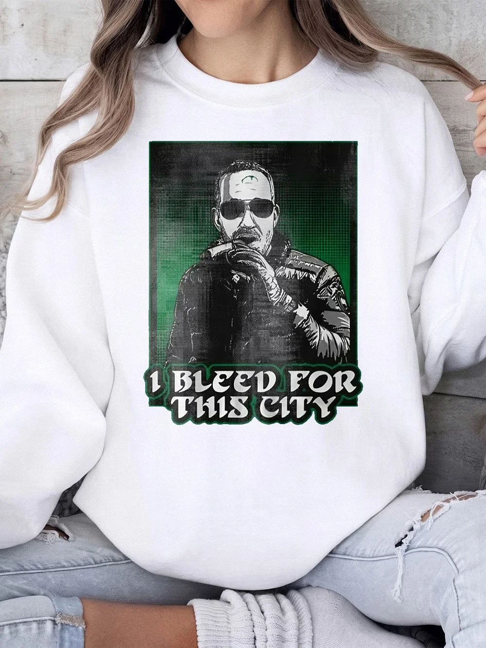 Howie Roseman I Bleed For This City Graphic Tee Cigar Smoking Man Urban Streetwear Shirt Green And Black City Pride T-Shirt