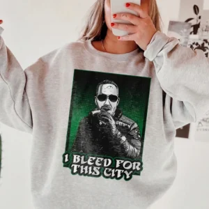 Howie Roseman I Bleed For This City Graphic Tee Cigar Smoking Man Urban Streetwear Shirt Green And Black City Pride T-Shirt