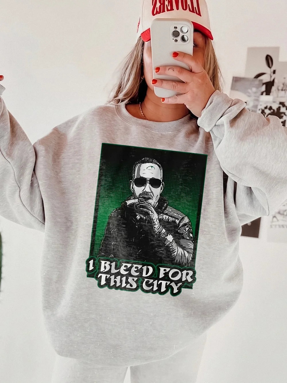Howie Roseman I Bleed For This City Graphic Tee Cigar Smoking Man Urban Streetwear Shirt Green And Black City Pride T-Shirt