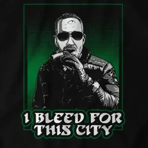 Howie Roseman I Bleed For This City Graphic Tee Cigar Smoking Man Urban Streetwear Shirt Green And Black City Pride T-Shirt