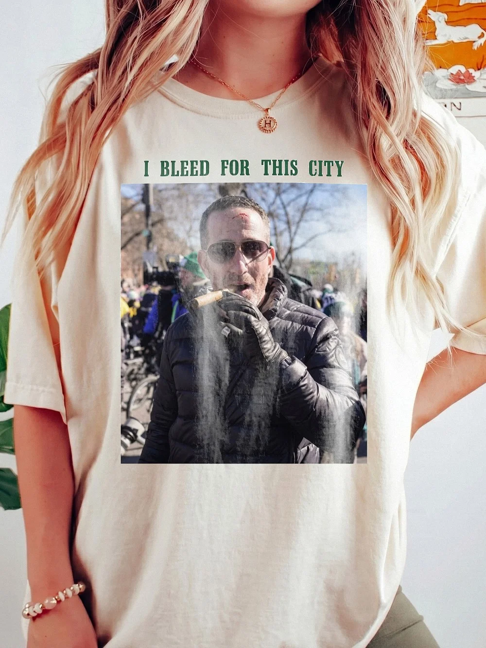 Howie Roseman Cigar Photo I Bleed For This City Graphic Tee Philadelphia Football Fan Shirt