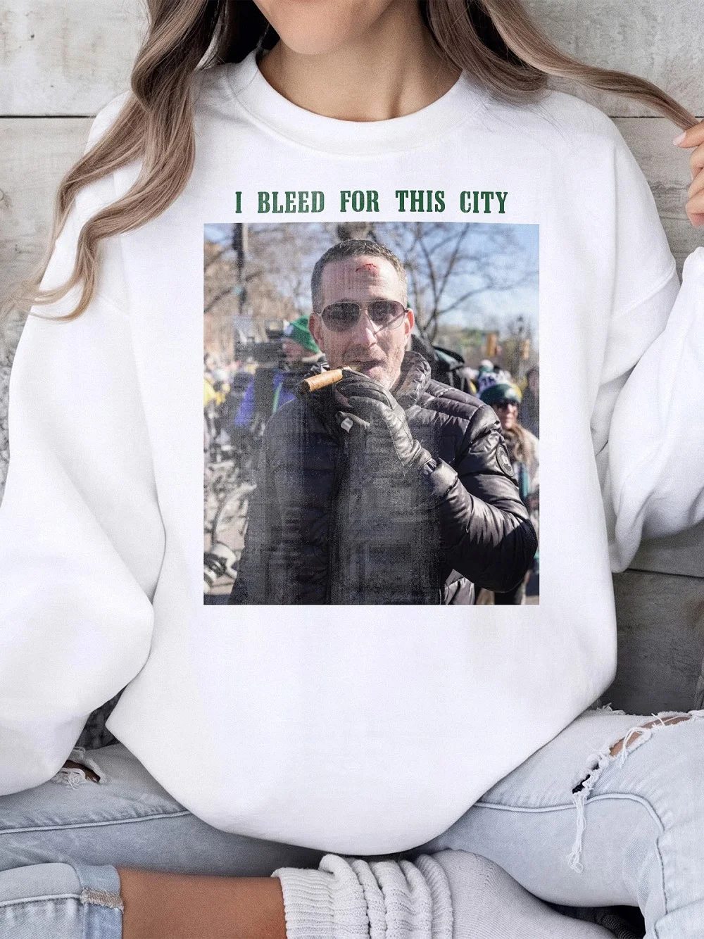 Howie Roseman Cigar Photo I Bleed For This City Graphic Tee Philadelphia Football Fan Shirt