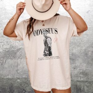 Odysseus My Name Is Nobody Greek Mythology Graphic Tee Vintage Homer Literature T-Shirt For Classics Students