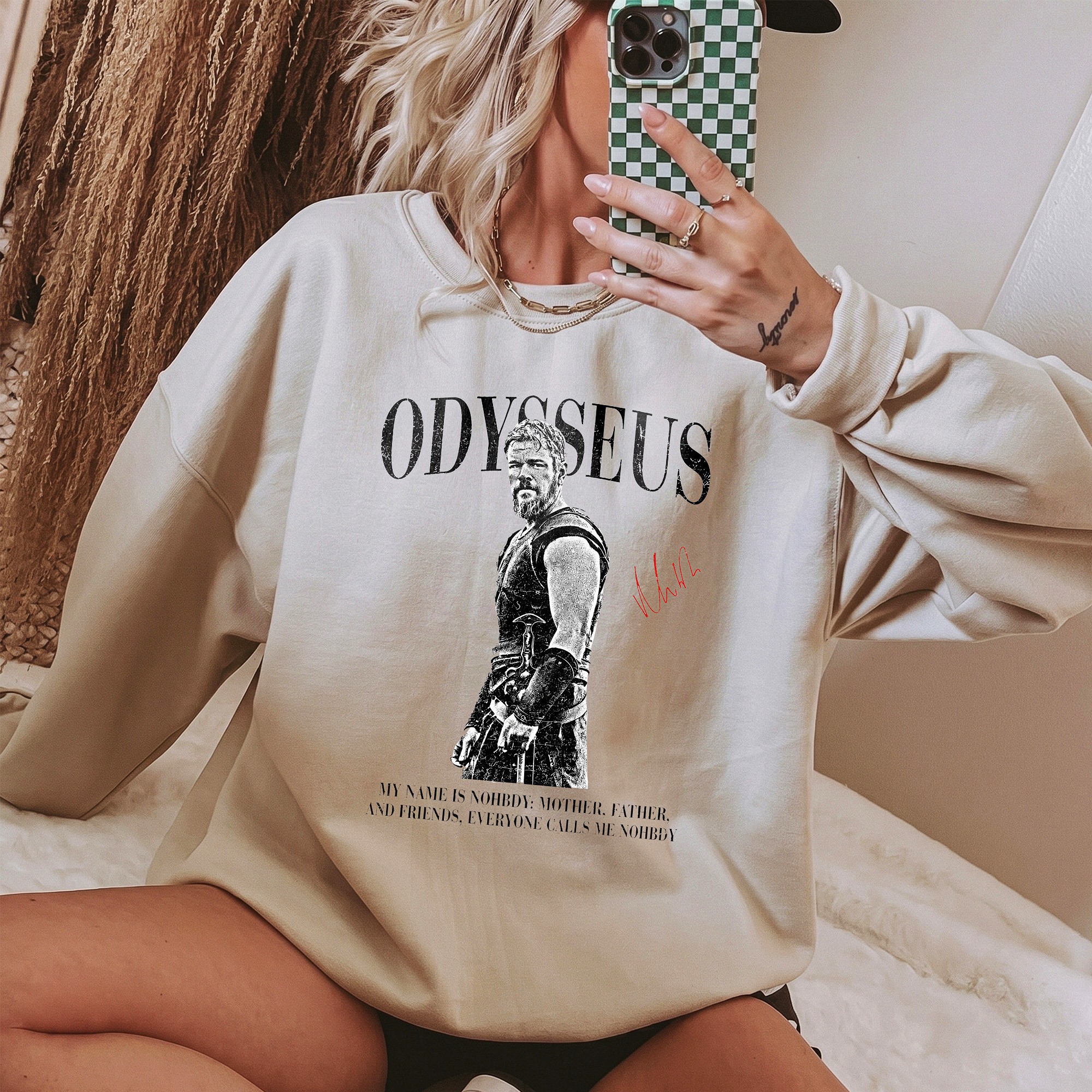 Odysseus My Name Is Nobody Greek Mythology Graphic Tee Vintage Homer Literature T-Shirt For Classics Students