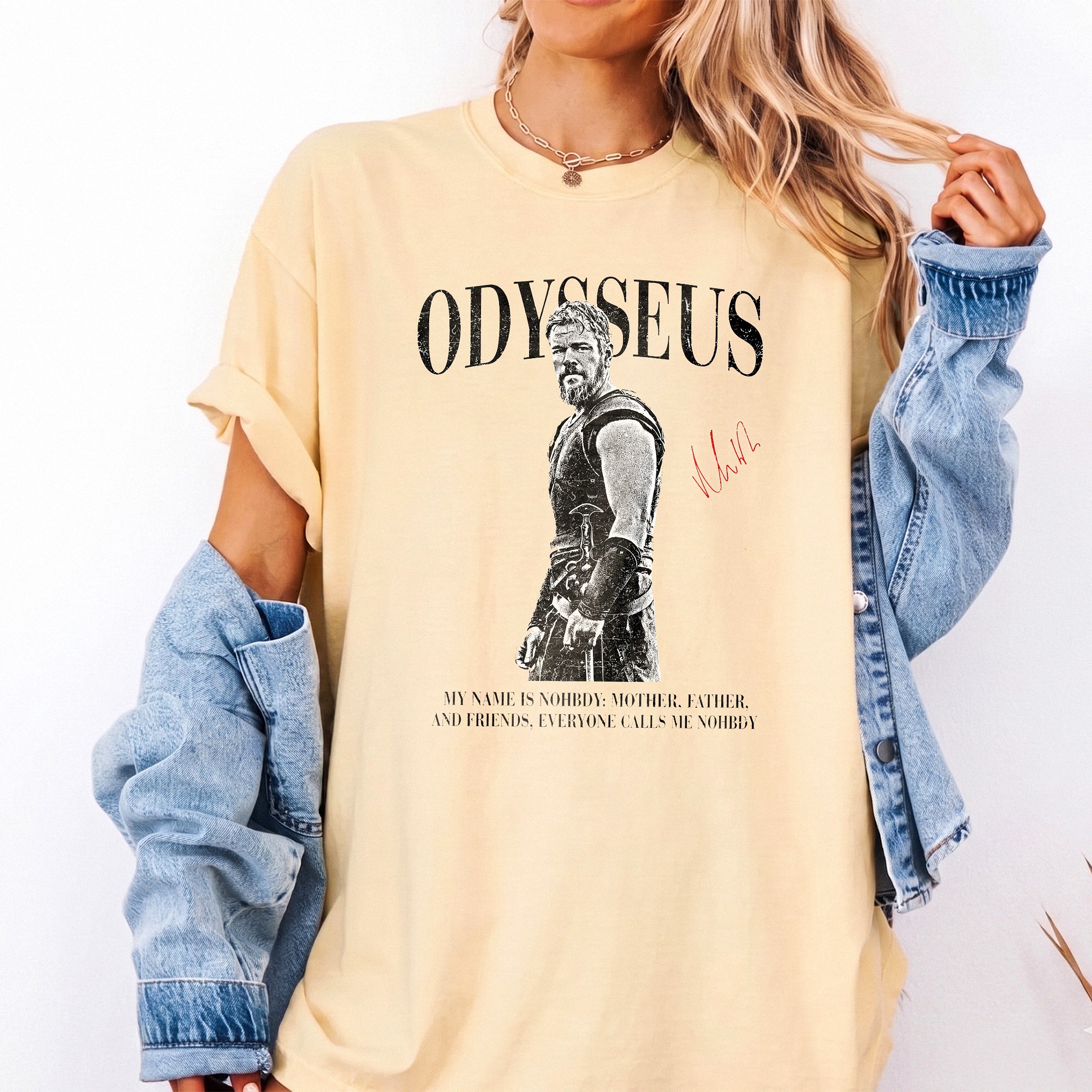 Odysseus My Name Is Nobody Greek Mythology Graphic Tee Vintage Homer Literature T-Shirt For Classics Students