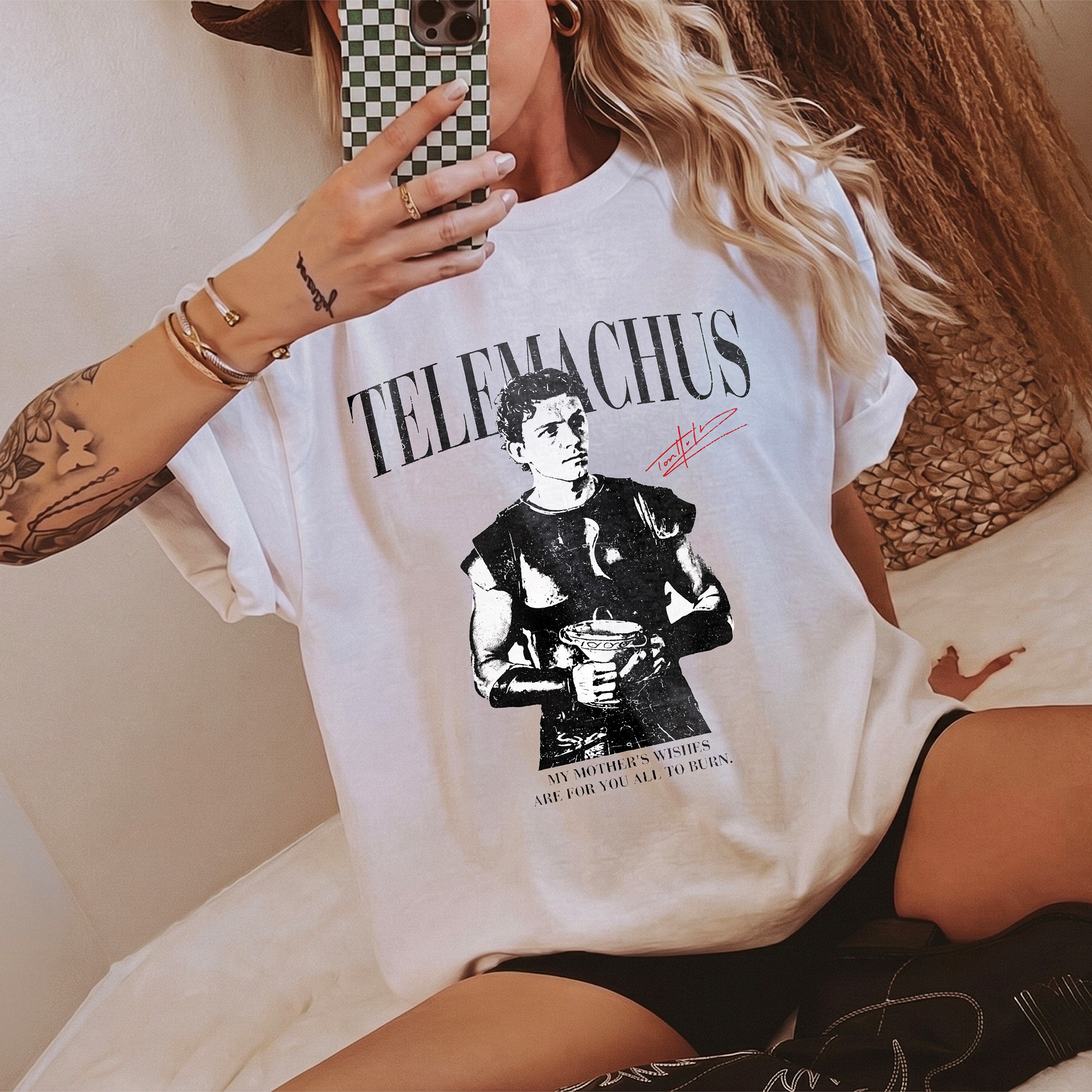 Telemachus My Mothers Wishes Are For You All To Burn Tee Vintage Greek Mythology Graphic Shirt Dark Academia Clothing