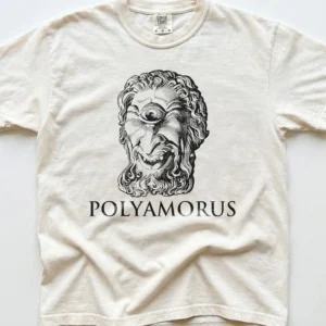 Polyamorus Cyclops Graphic Tee Vintage Mythology Humor T-Shirt For Open Relationships
