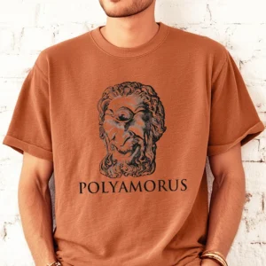 Polyamorus Cyclops Graphic Tee Vintage Mythology Humor T-Shirt For Open Relationships
