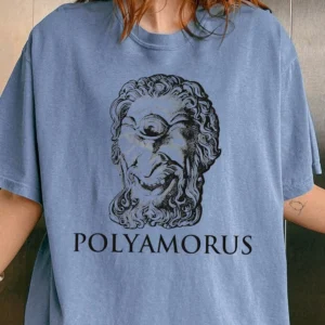 Polyamorus Cyclops Graphic Tee Vintage Mythology Humor T-Shirt For Open Relationships