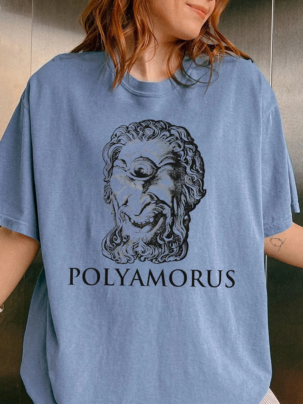 Polyamorus Cyclops Graphic Tee Vintage Mythology Humor T-Shirt For Open Relationships