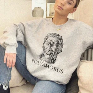 Polyamorus Cyclops Graphic Tee Vintage Mythology Humor T-Shirt For Open Relationships
