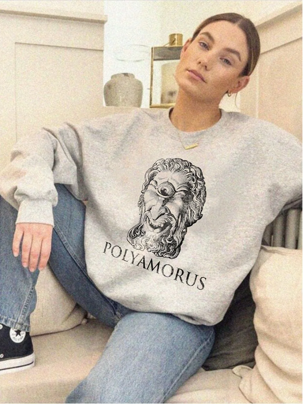 Polyamorus Cyclops Graphic Tee Vintage Mythology Humor T-Shirt For Open Relationships