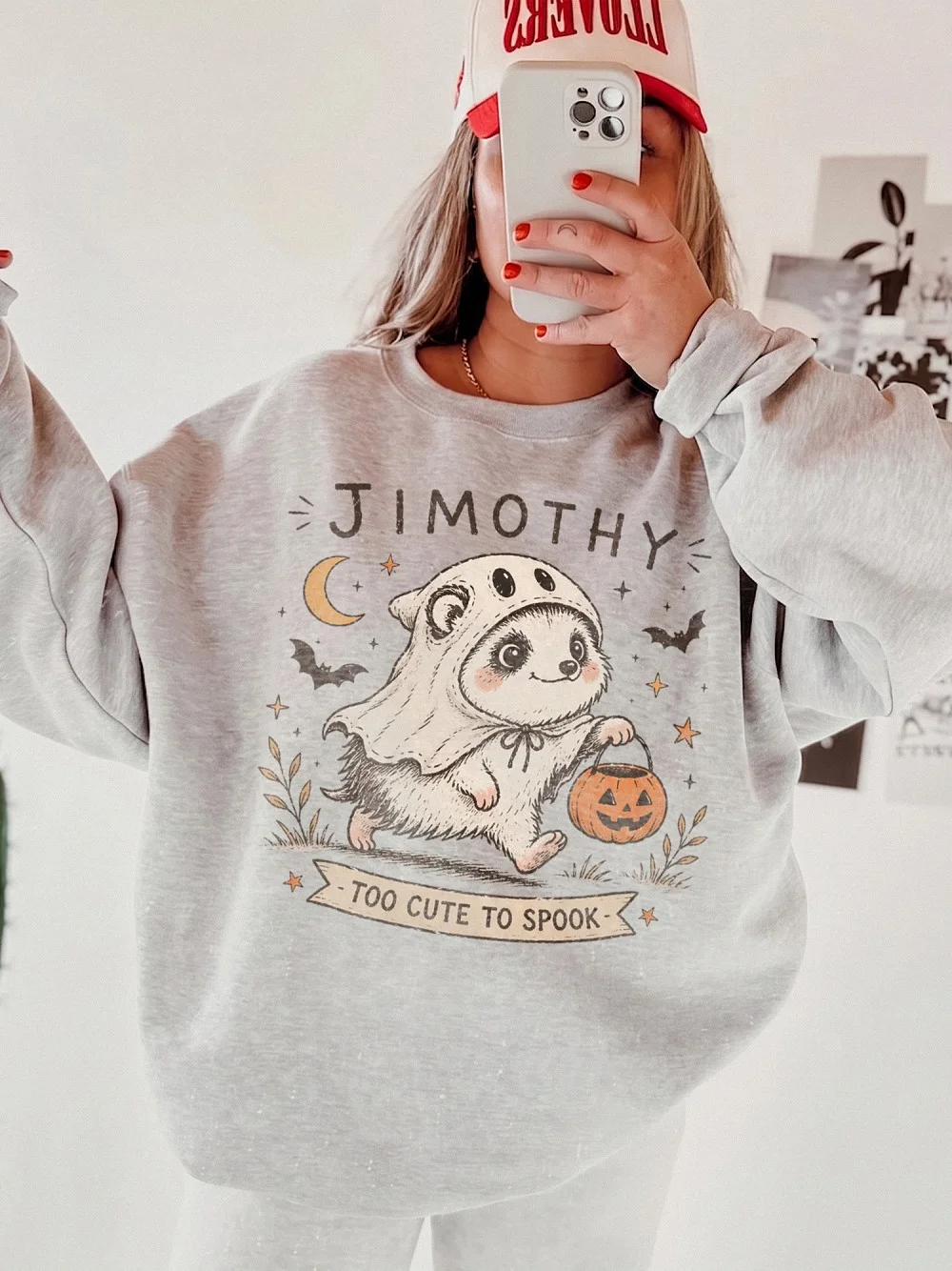 Personalized Too Cute To Spook Halloween Tee Custom Name Cute Ghost Animal Graphic T-Shirt