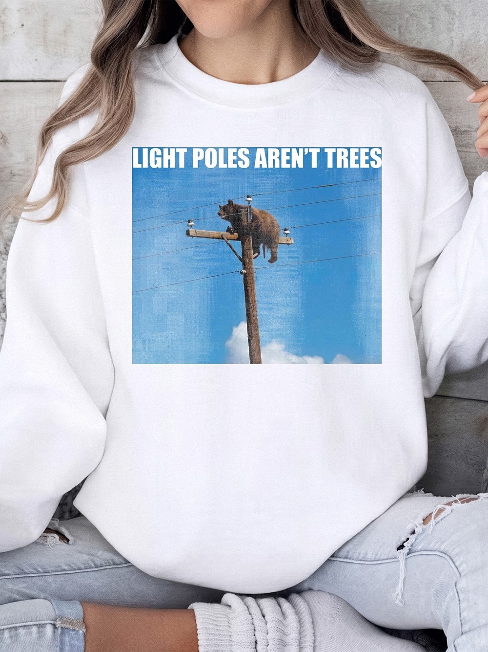 Light Poles Aren't Trees Funny Bear Graphic Tee Arborist Humor Nature Shirt