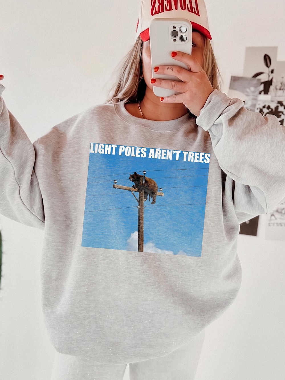 Light Poles Aren't Trees Funny Bear Graphic Tee Arborist Humor Nature Shirt